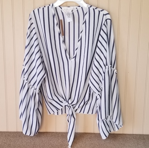 Lavender Field Tops - NWT Lavender field top. White blue stripe